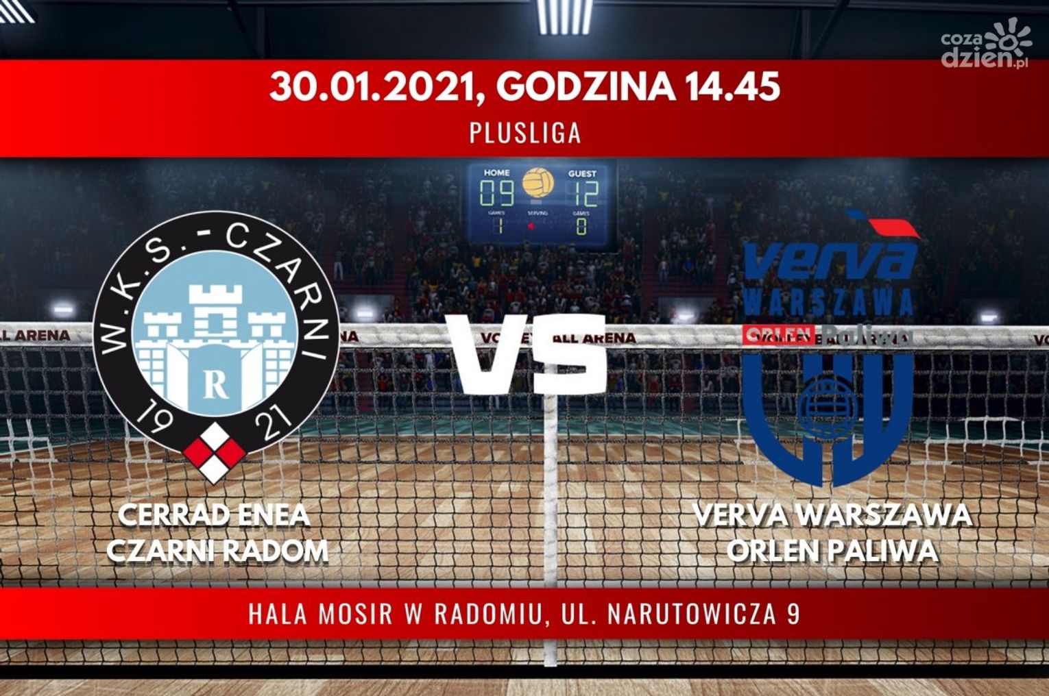 Cerrad Enea Czarni Radom - Verva Warszawa Orlen Paliwa (relacja LIVE)