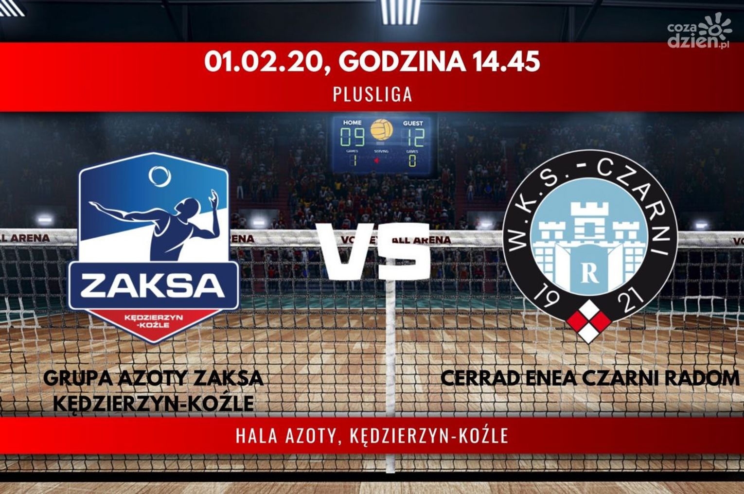 Grupa Azoty ZAKSA Kędzierzyn-Koźle - Cerrad Enea Czarni Radom (relacja LIVE) Grupa Azoty ZAKSA Kędzierzyn-Koźle - Cerrad Enea Czarni Radom (relacja LIVE)