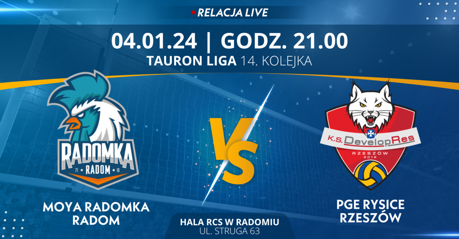 Moya Radomka Radom - PGE Rysice Rzeszów (relacja LIVE) Moya Radomka Radom - PGE Rysice Rzeszów (relacja LIVE)