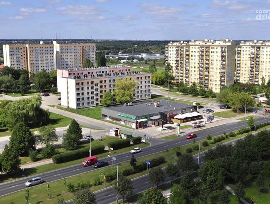 Panorama Radomia z dachów bloków na os. Akademickim