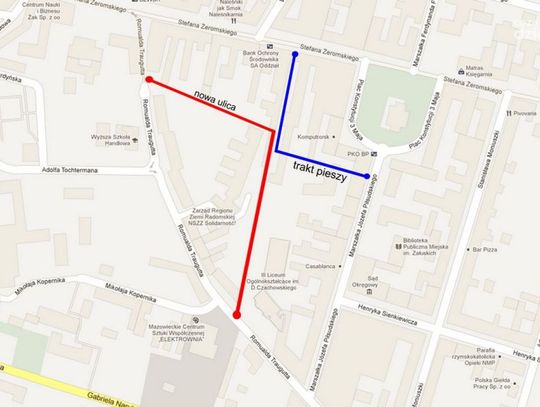 Nowa ulica w centrum Radomia