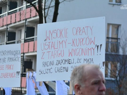 Protest kupców z targowiska przy ul. Czachowskiego