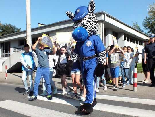 "Kierowco! nie polujemy na zebrach" - akcja uczniów PSP 34 i KWP Radom