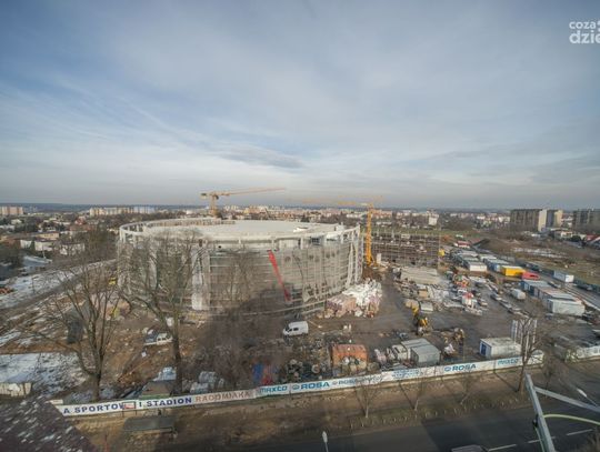 Plac budowy hali i stadionu Radomiaka Radom