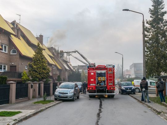 Pożar domów przy ulicy Lazurowej (zdjęcia)