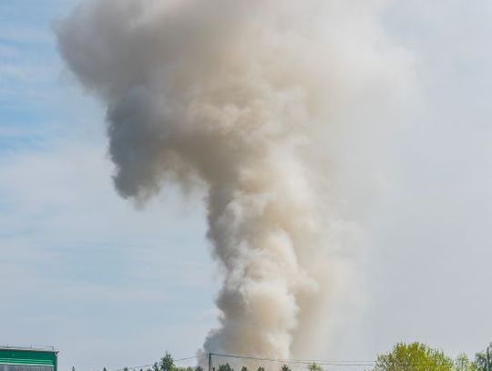 Pożar odpadów na terenie Radkomu (zdjęcia)