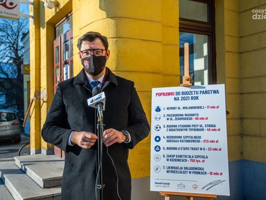 Konrad Frysztak o poprawkach do budżetu - konferencja prasowa (zdjęcia)