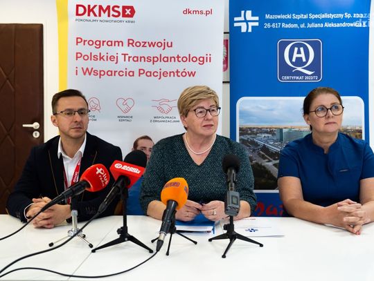 Konferencja prasowa w Mazowieckim Szpitalu Specjalistycznym dot. darowizny przekazanej przez Fundację DKMS (zdjęcia)