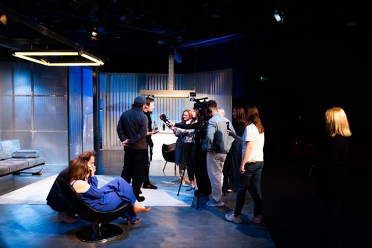 Próba medialna spektaklu "Miejsca Miłosierdzia" w reżyserii Małgorzaty Potockiej (zdjęcia)