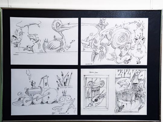 Wernisaż wystawy Michała Budzisza pt. " Trzy po trzy..." w Galerii pod Aniołem (zdjęcia)