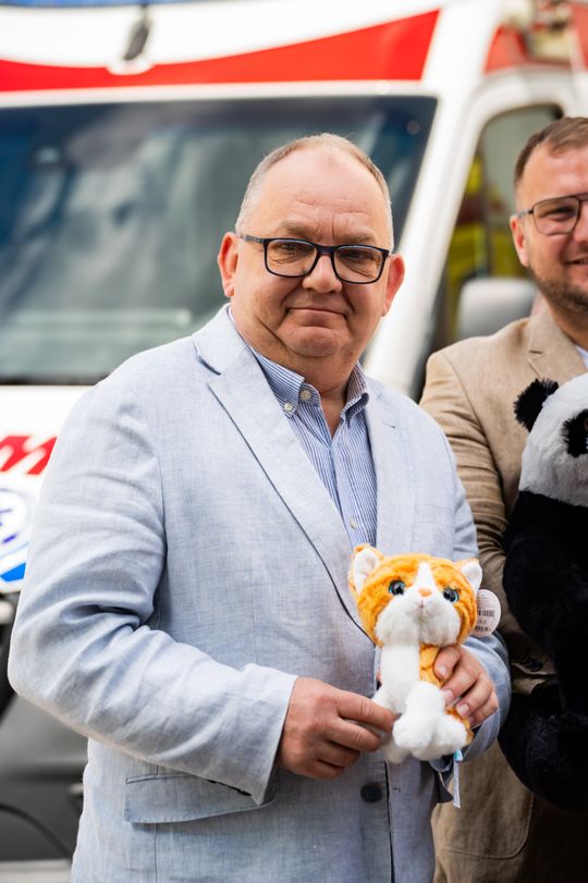 Briefing prasowy dot. przekazania maskotek dla najmłodszych pacjentów pogotowia (zdjęcia)
