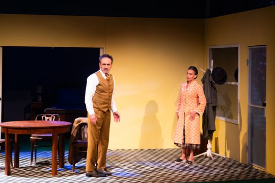 Próba medialna spektaklu "Śmierć komiwojażera" w reżyserii Radosława Rychcika (zdjęcia)