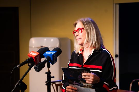 Próba medialna spektaklu "Śmierć komiwojażera" w reżyserii Radosława Rychcika (zdjęcia)