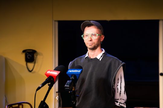 Próba medialna spektaklu "Śmierć komiwojażera" w reżyserii Radosława Rychcika (zdjęcia)