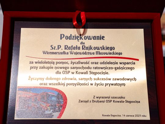 Przekazanie wozu strażackiego dla OSP Kowala- Stępocina (zdjęcia)