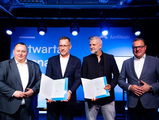 Konferencja prasowa dot. inwestycji w MOK Amfiteatr (zdjęcia)
