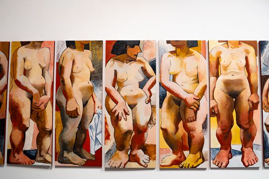 Konferencja prasowa dot. przekazania 7 obrazów Wojciecha Fangora dla MCSW Elektrownia (zdjęcia)