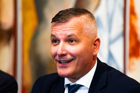 Konferencja prasowa dot. przekazania 7 obrazów Wojciecha Fangora dla MCSW Elektrownia (zdjęcia)