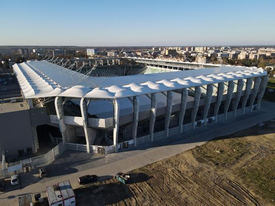 Stadion przy Struga 63 gotowy - zdjęcia z lotu ptaka