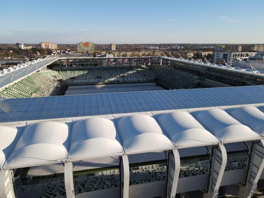 Stadion przy Struga 63 gotowy - zdjęcia z lotu ptaka