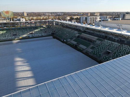Stadion przy Struga 63 gotowy - zdjęcia z lotu ptaka