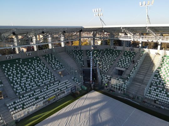 Stadion przy Struga 63 gotowy - zdjęcia z lotu ptaka