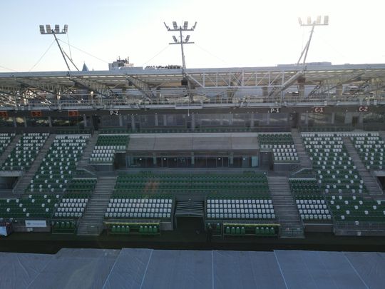 Stadion przy Struga 63 gotowy - zdjęcia z lotu ptaka