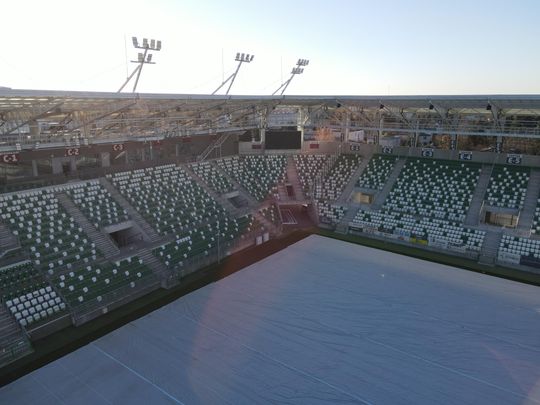 Stadion przy Struga 63 gotowy - zdjęcia z lotu ptaka