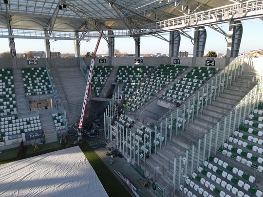 Stadion przy Struga 63 gotowy - zdjęcia z lotu ptaka