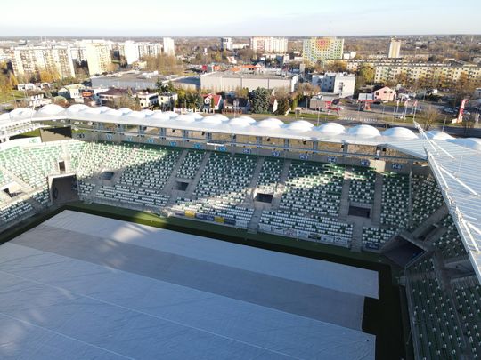Stadion przy Struga 63 gotowy - zdjęcia z lotu ptaka