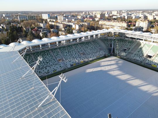 Stadion przy Struga 63 gotowy - zdjęcia z lotu ptaka