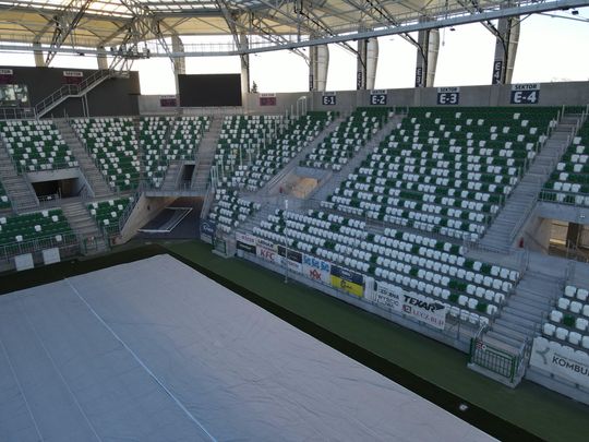 Stadion przy Struga 63 gotowy - zdjęcia z lotu ptaka
