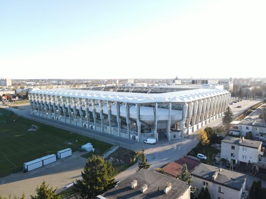 Stadion przy Struga 63 gotowy - zdjęcia z lotu ptaka