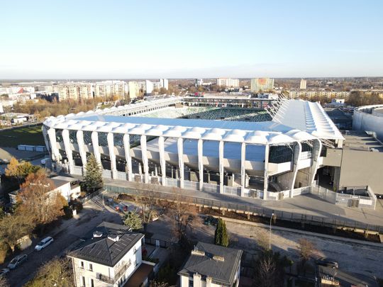 Stadion przy Struga 63 gotowy - zdjęcia z lotu ptaka