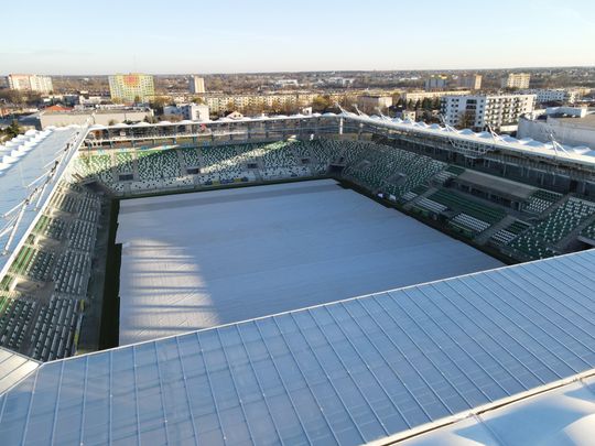 Stadion przy Struga 63 gotowy - zdjęcia z lotu ptaka
