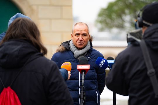  Konferencja prasowa dot. prac konserwatorskich prowadzonych przy budynku Klasztoru Bernardynów (zdjęcia)