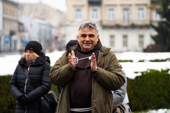  Konferencja prasowa dot. prac konserwatorskich prowadzonych przy budynku Klasztoru Bernardynów (zdjęcia)