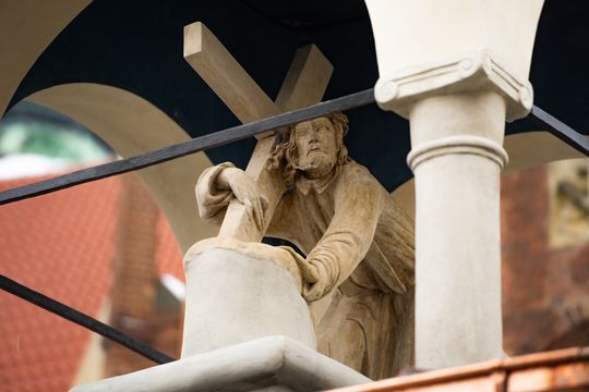  Konferencja prasowa dot. prac konserwatorskich prowadzonych przy budynku Klasztoru Bernardynów (zdjęcia)