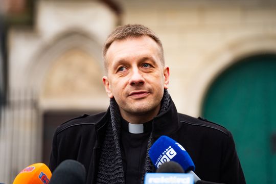  Konferencja prasowa dot. prac konserwatorskich prowadzonych przy budynku Klasztoru Bernardynów (zdjęcia)