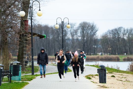 Bieg morsa oraz morsowanie nad zalewem Borki (zdjęcia)