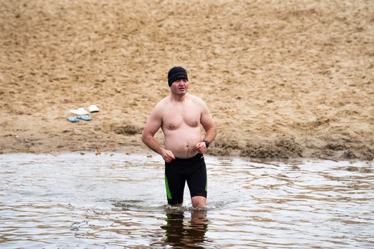 Bieg morsa oraz morsowanie nad zalewem Borki (zdjęcia)