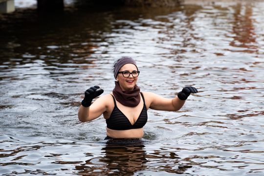 Bieg morsa oraz morsowanie nad zalewem Borki (zdjęcia)