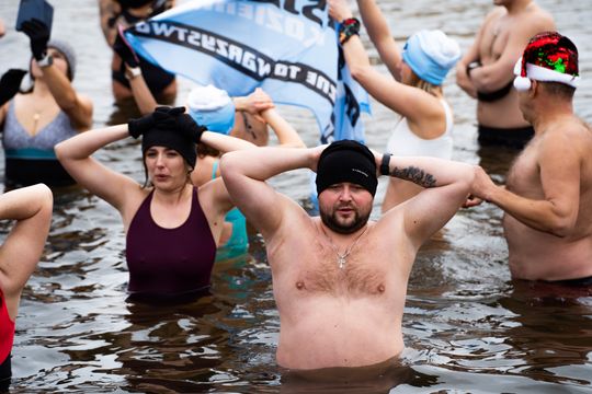 Bieg morsa oraz morsowanie nad zalewem Borki (zdjęcia)