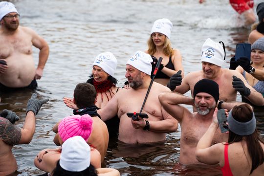 Bieg morsa oraz morsowanie nad zalewem Borki (zdjęcia)