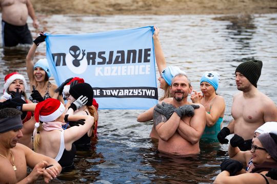 Bieg morsa oraz morsowanie nad zalewem Borki (zdjęcia)