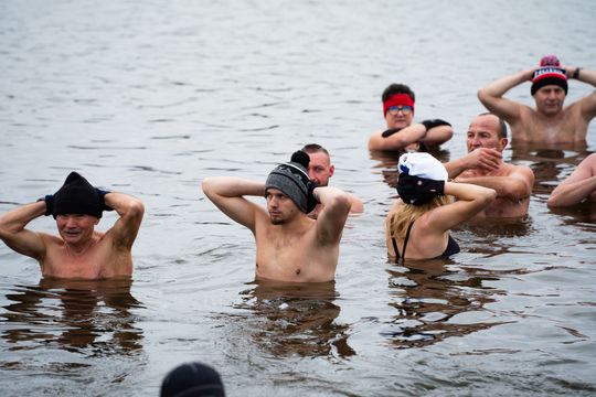 Bieg morsa oraz morsowanie nad zalewem Borki (zdjęcia)