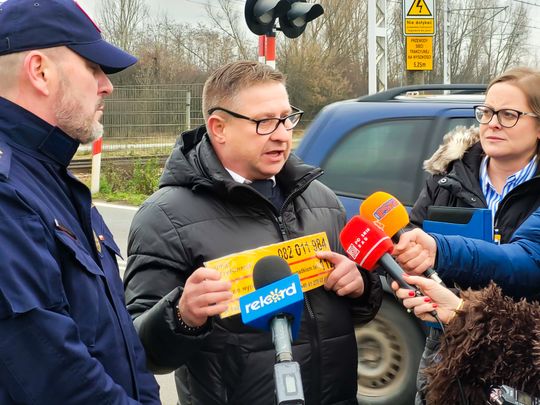 Konferencja prasowa dot. bezpieczeństwa na przejezdach kolejowych (zdjęcia)
