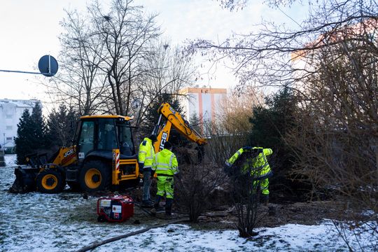 Awaria wodociągów przy ul. Rapackiego (zdjęcia)