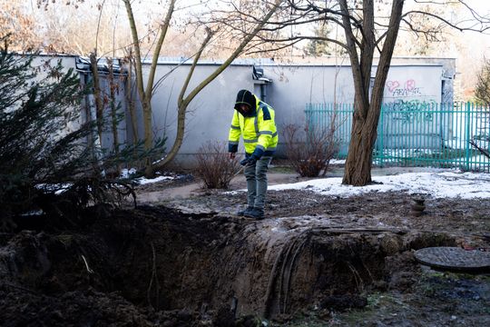 Awaria wodociągów przy ul. Rapackiego (zdjęcia)