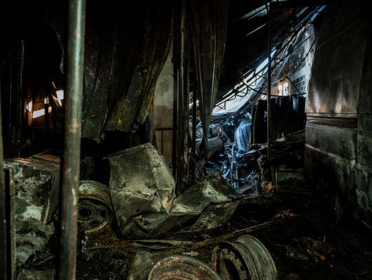 Warsztat w Milejowicach po pożarze (zdjęcia)